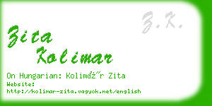 zita kolimar business card